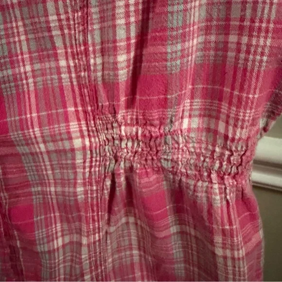 Baby Phat Y2K Pink Plaid Lace Button Front Top Size M - Picture 5 of 12